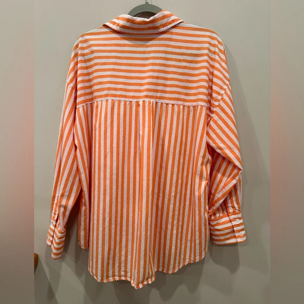 MAYE 100% Cotton Striped Button Down Shirt Business Casual Sz XL - Picture 5 of 12